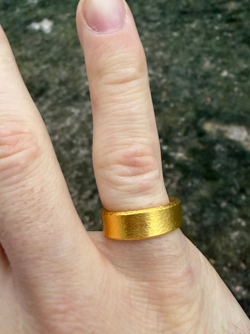 15-Gram Raw Look 24k Solid Gold Band