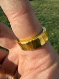 Solid 1oz 24k Pure Gold Hammered Band
