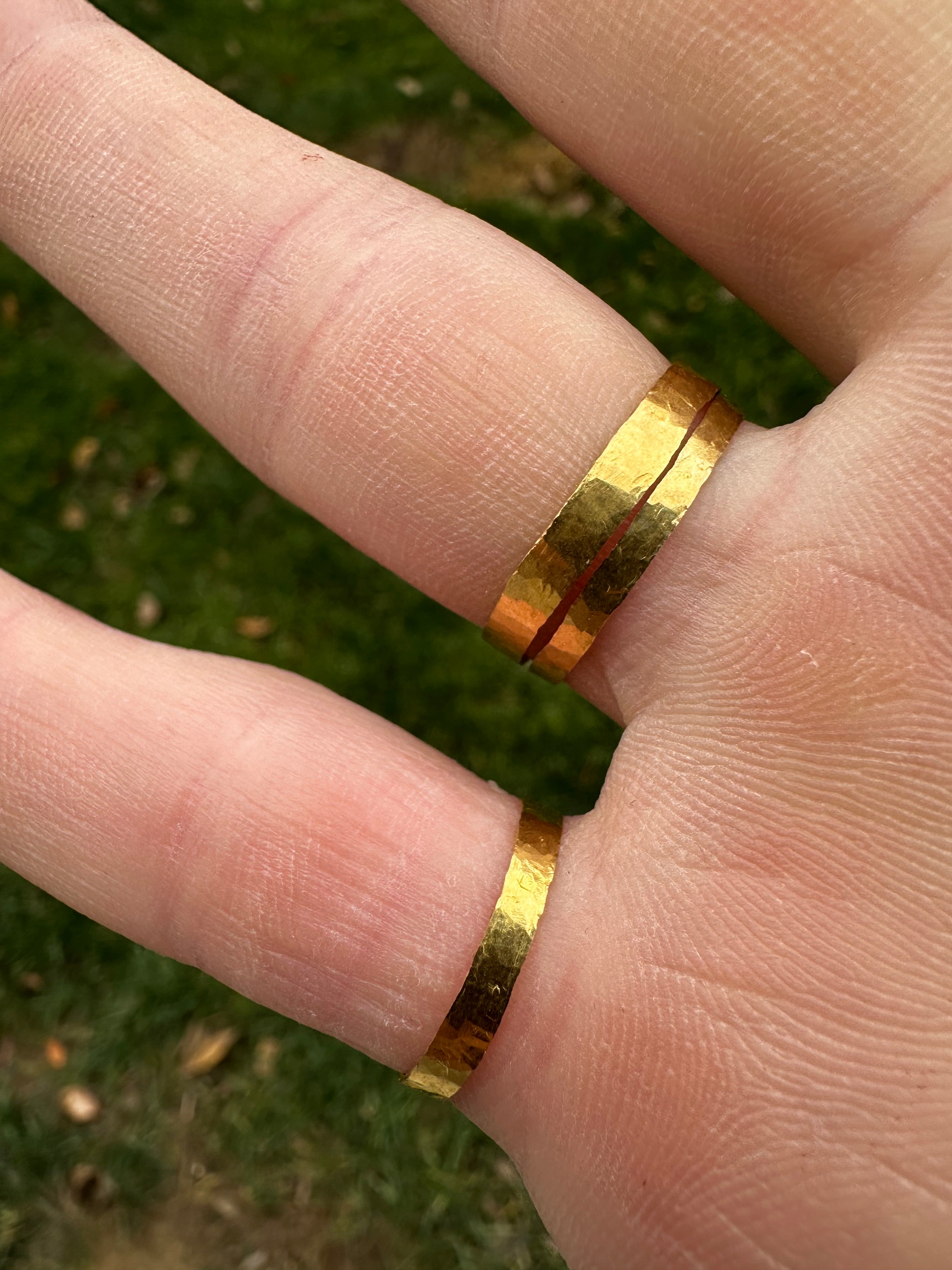 1-Gram Hammered 24k Pure Gold Band