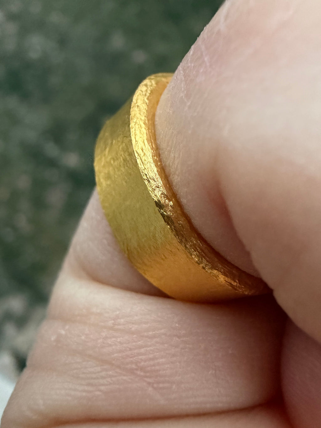 15-Gram Raw Look 24k Solid Gold Band