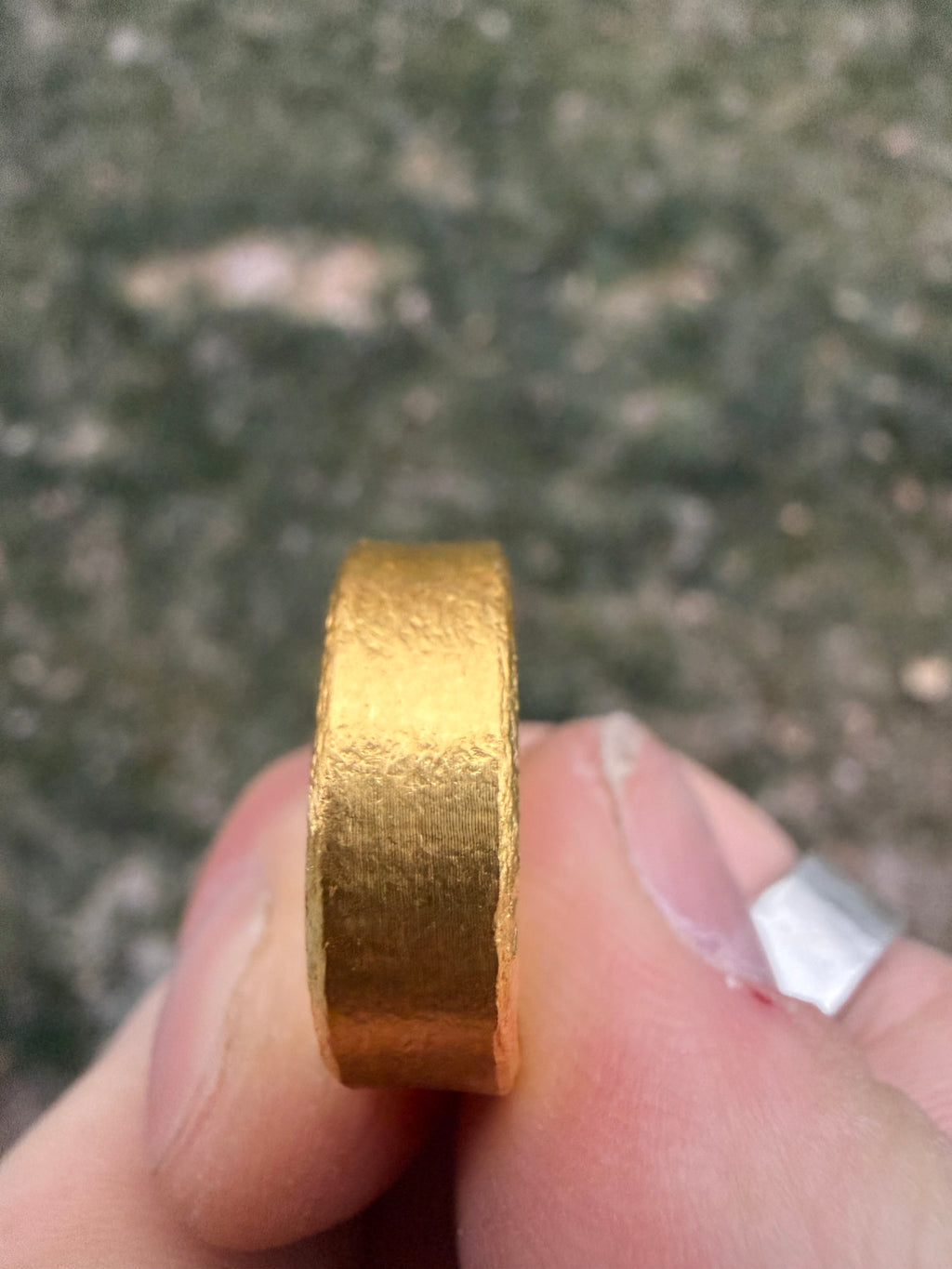 15-Gram Raw Look 24k Solid Gold Band