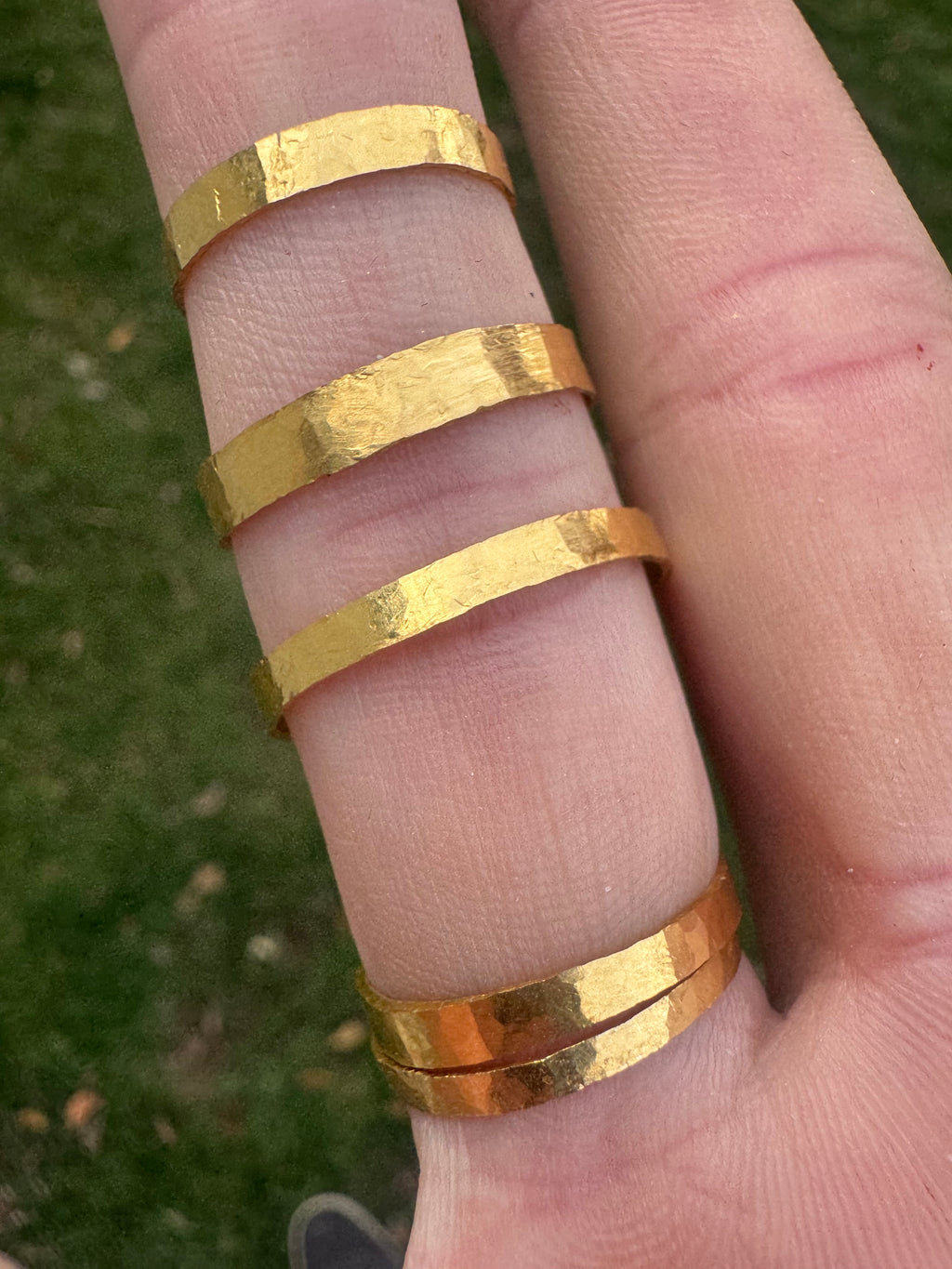 1-Gram Hammered 24k Pure Gold Band