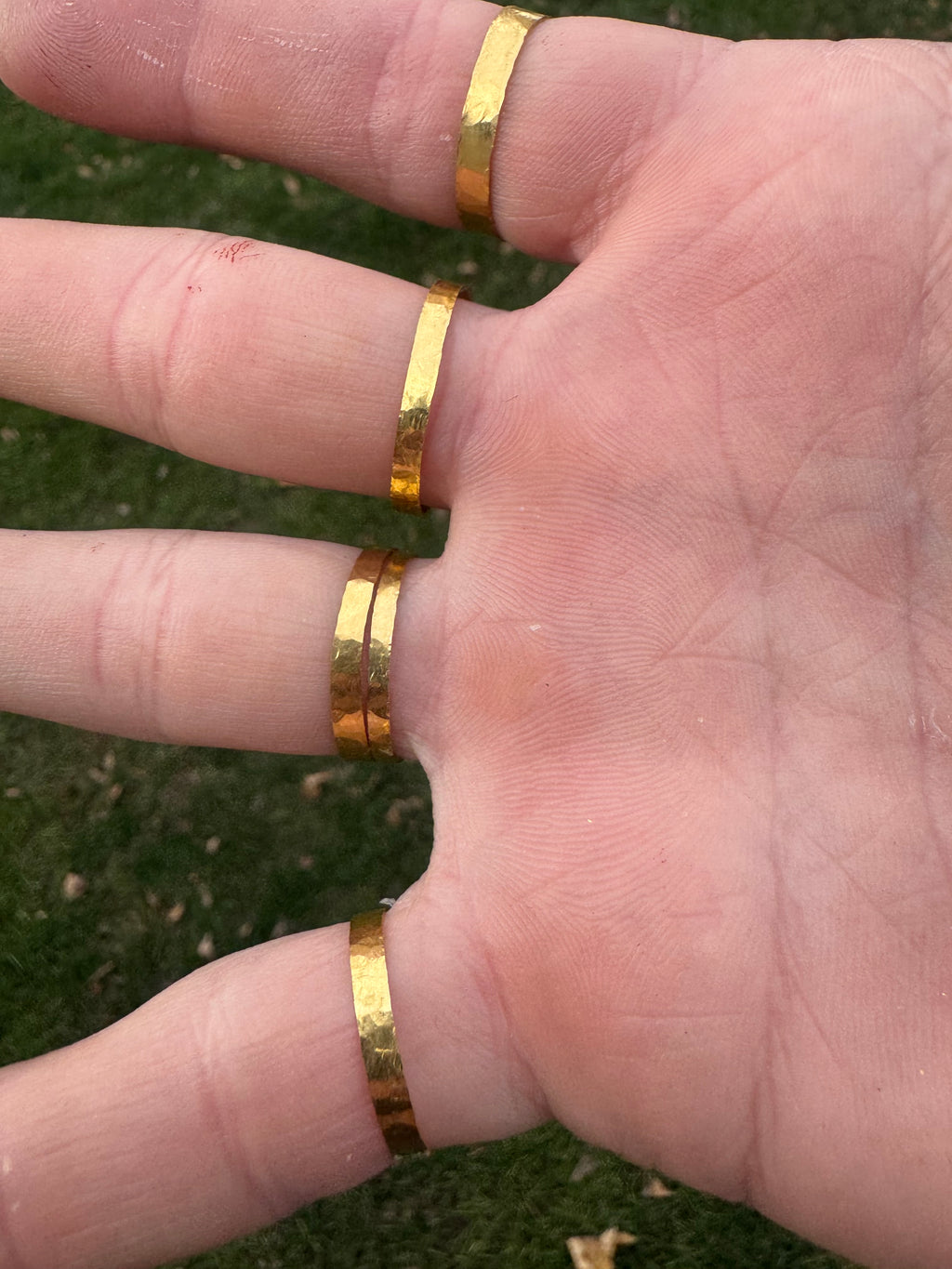 1-Gram Hammered 24k Pure Gold Band