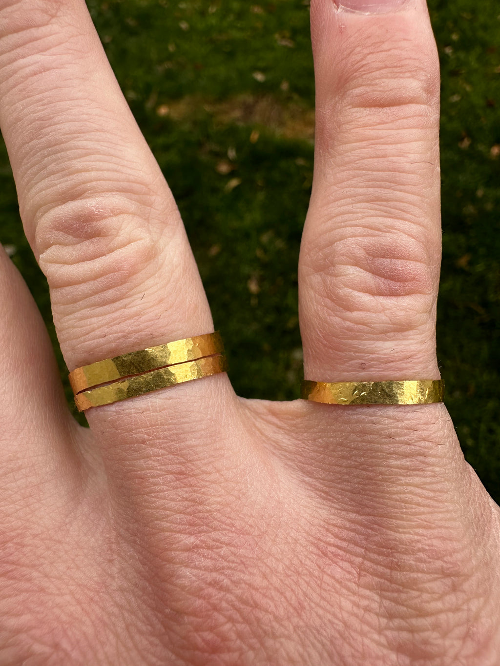 1-Gram Hammered 24k Pure Gold Band