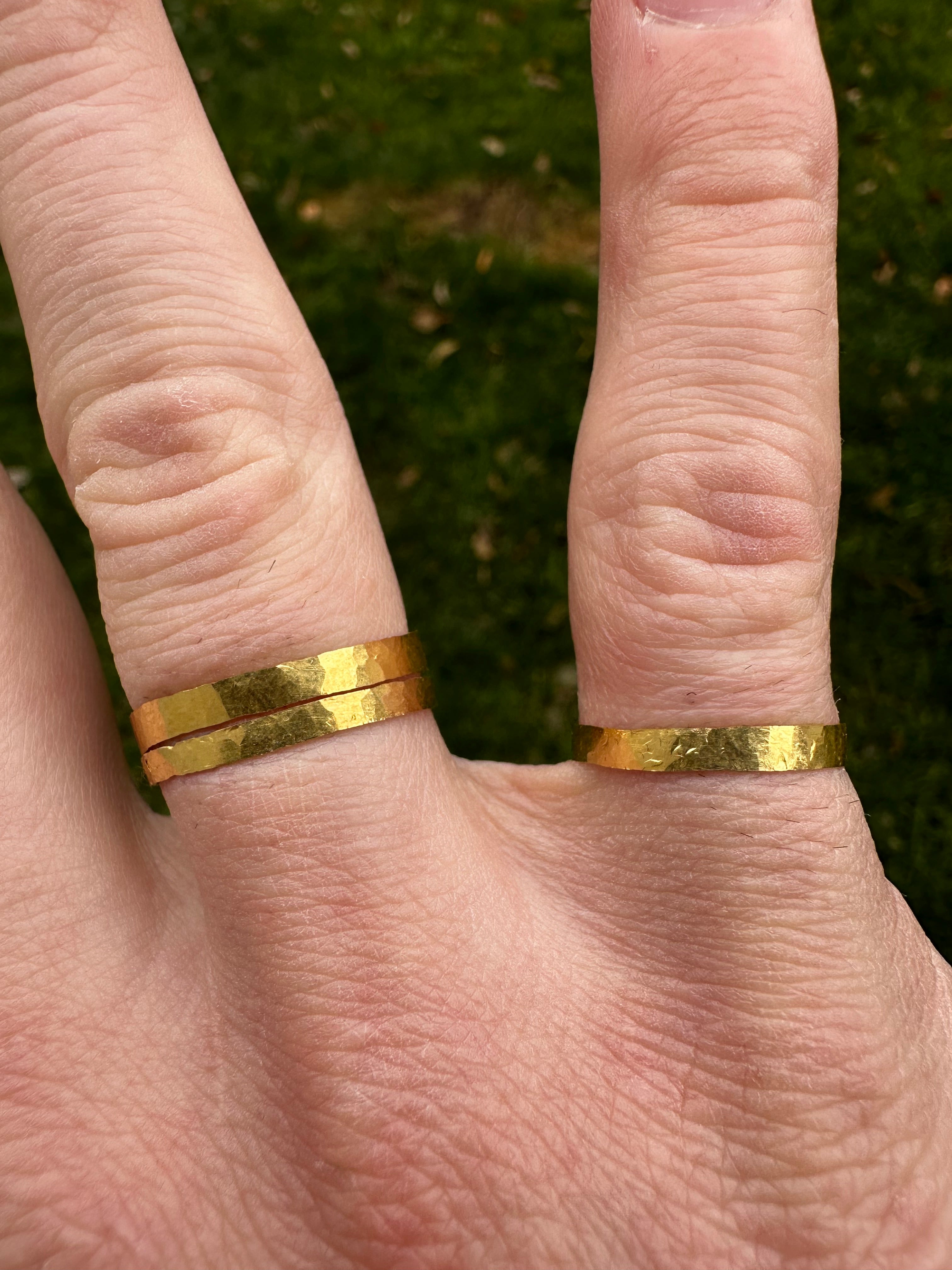 1-Gram Hammered 24k Pure Gold Band