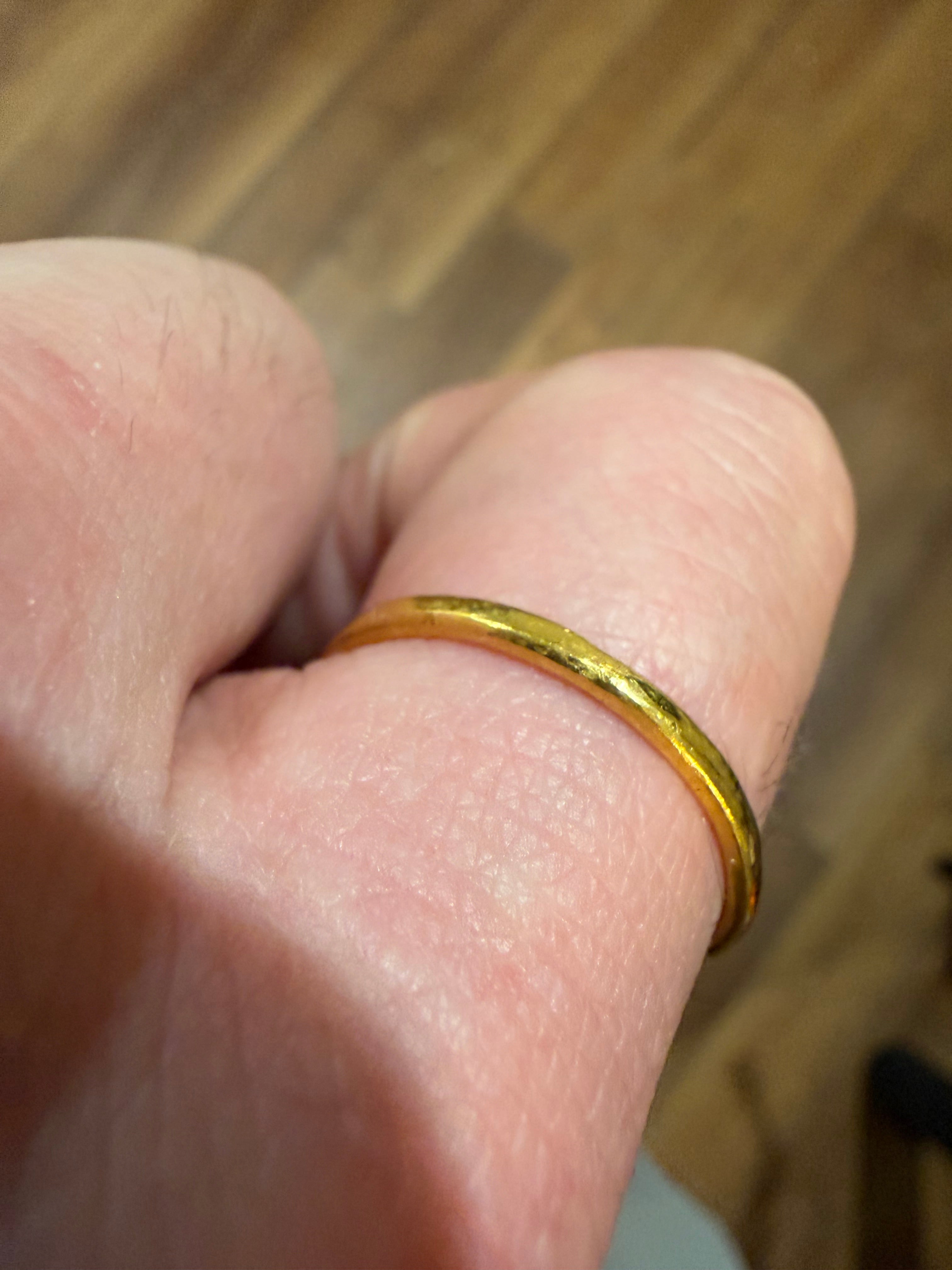 3-Gram Solid 24k Gold Handmade Ring. Rounded Look