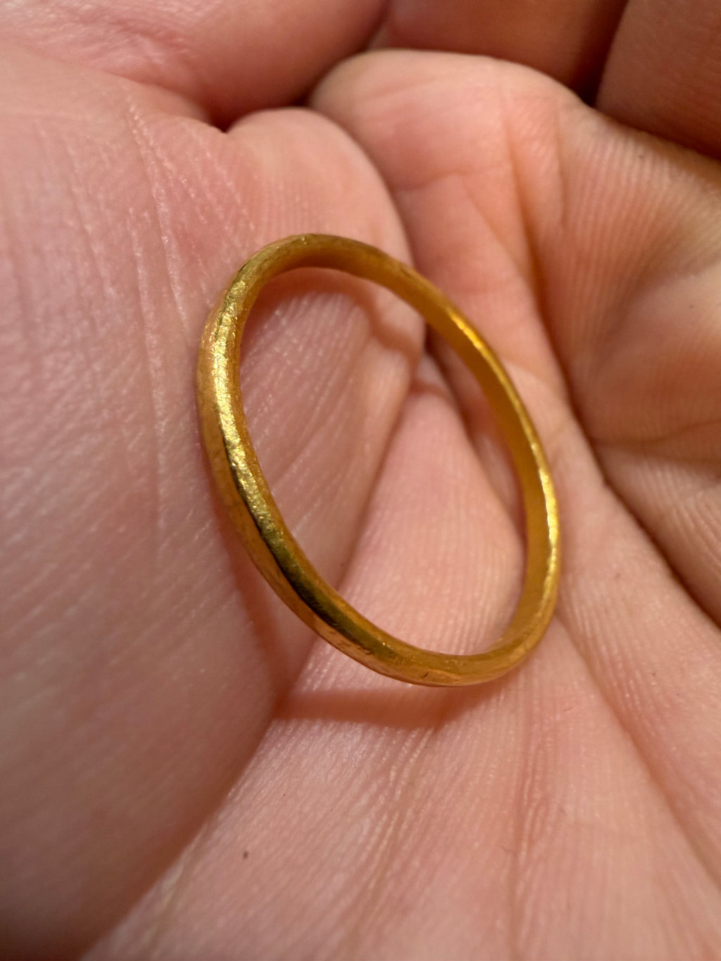 3-Gram Solid 24k Gold Handmade Ring. Rounded Look