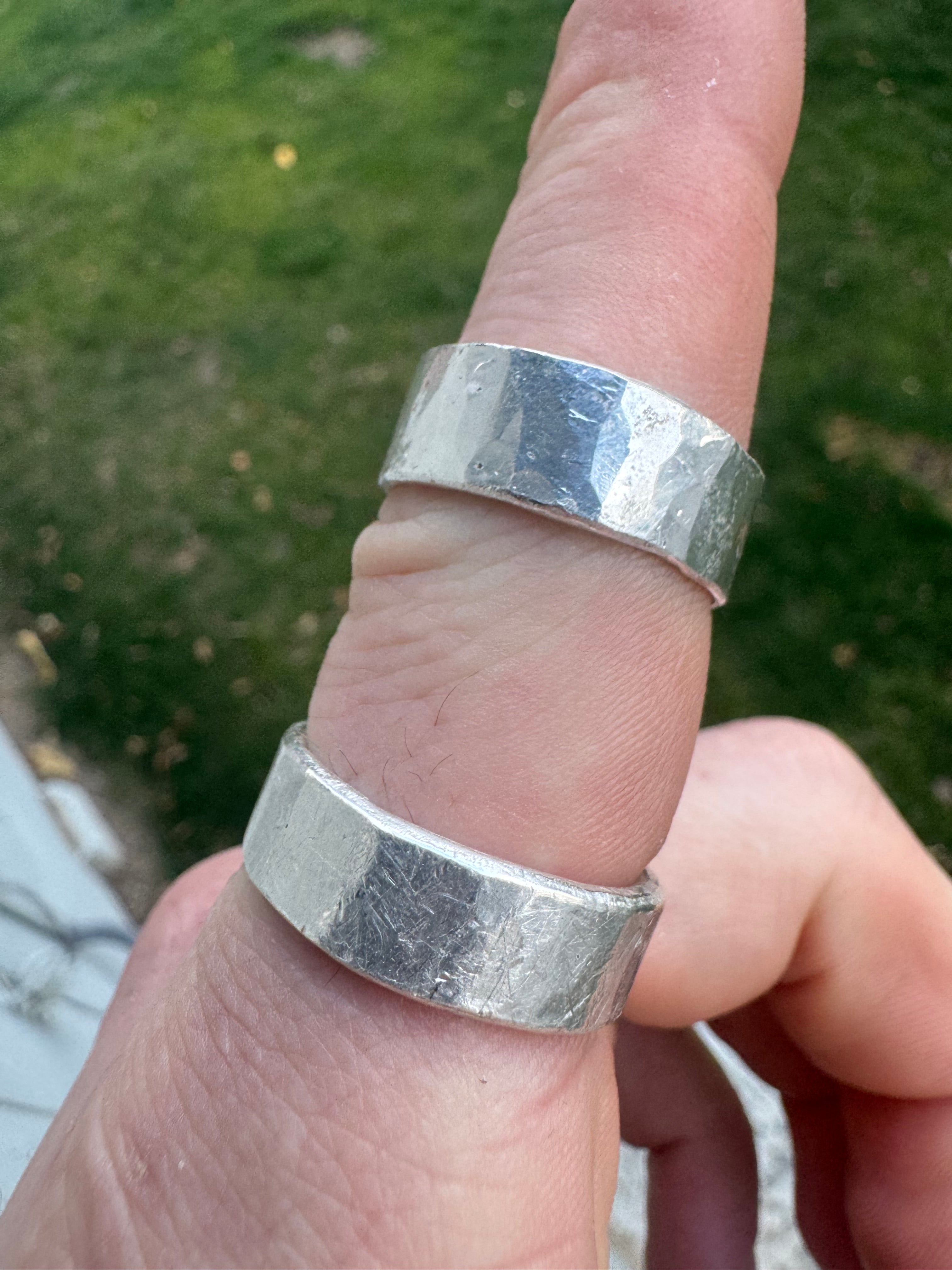 Hammered Pure .999 Silver Investment Ring – Hand-Forged from Raw Silver Ingot
