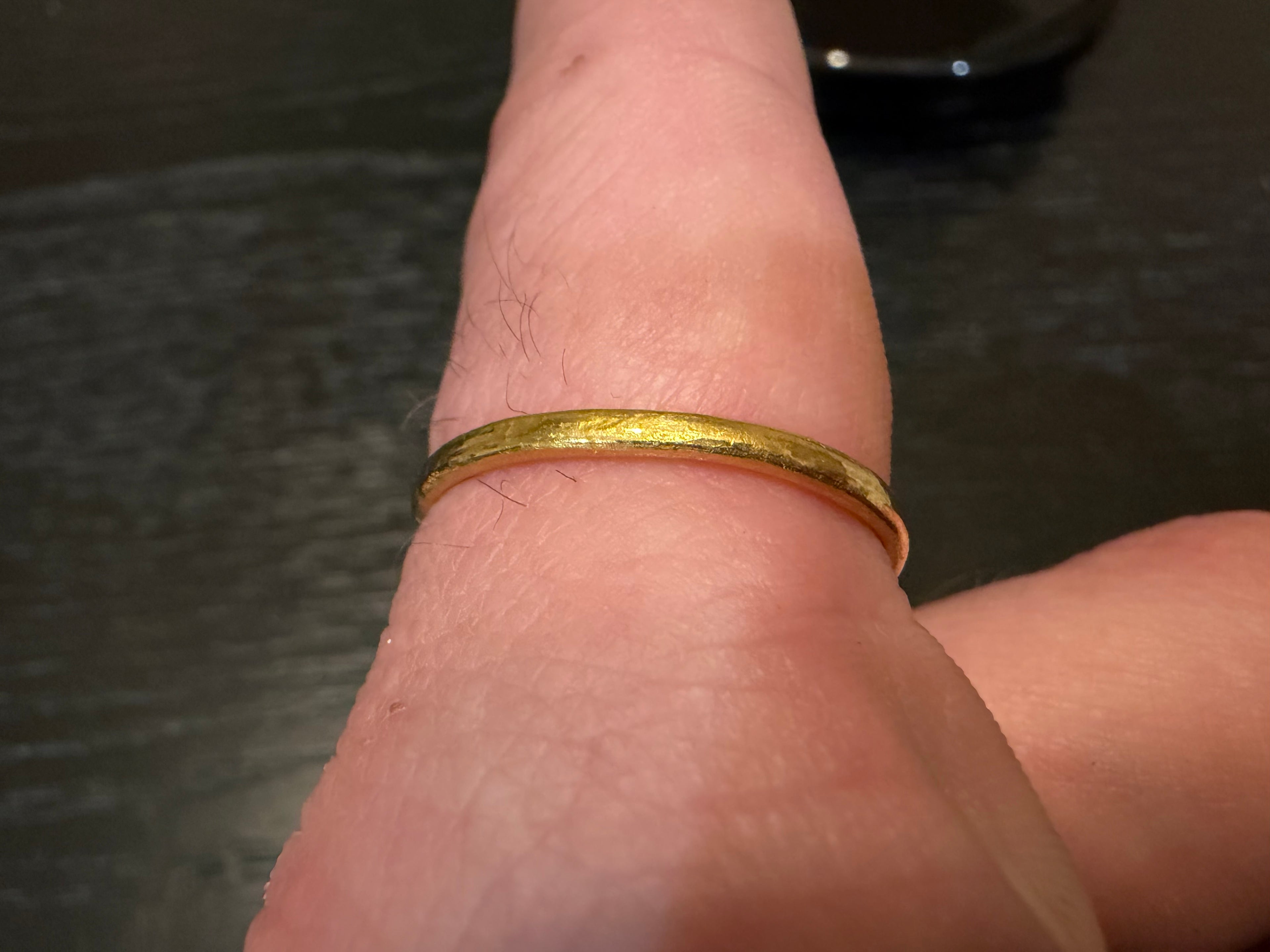 3-Gram Solid 24k Gold Handmade Ring. Rounded Look