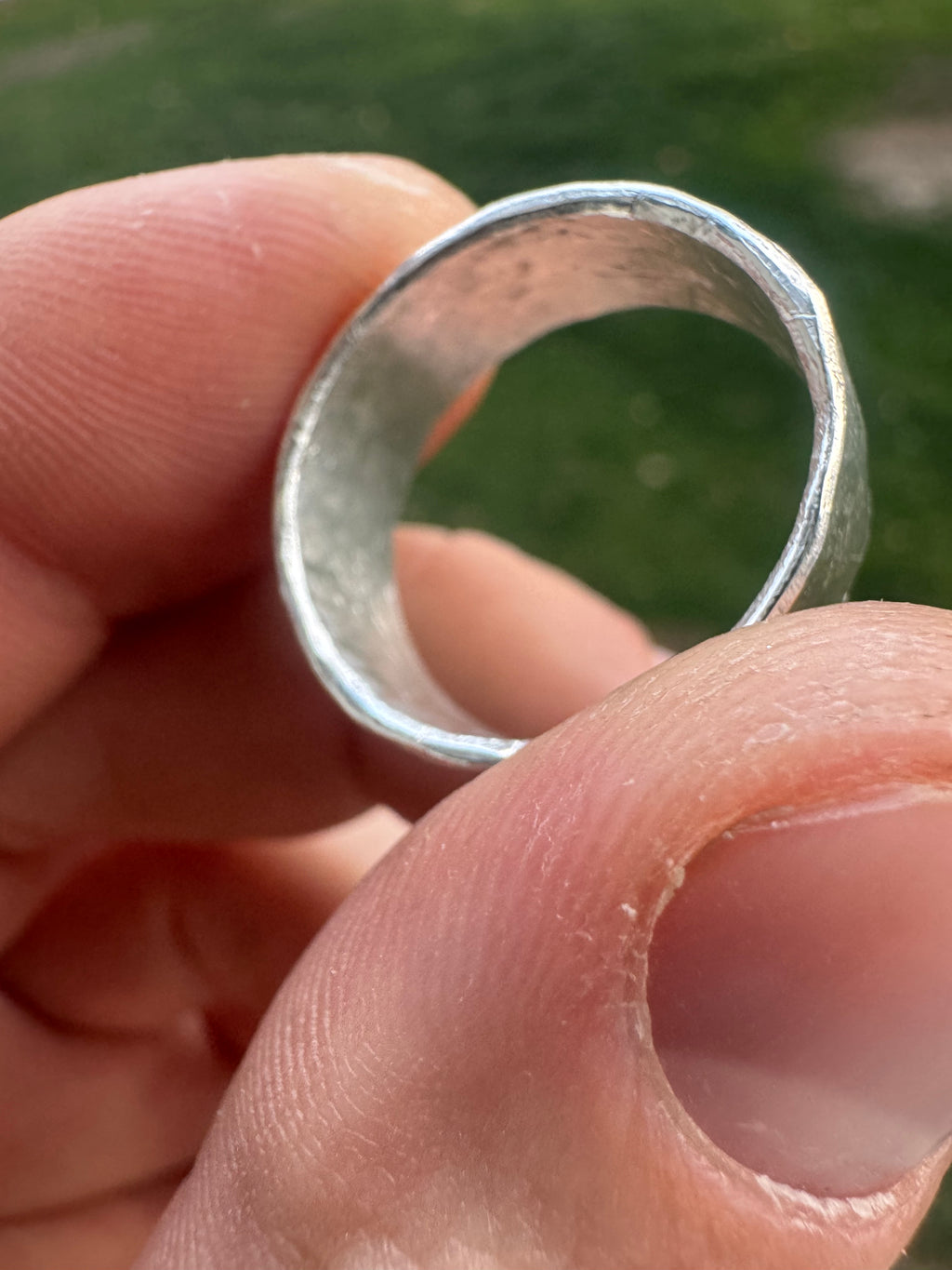 Hammered Pure .999 Silver Investment Ring – Hand-Forged from Raw Silver Ingot