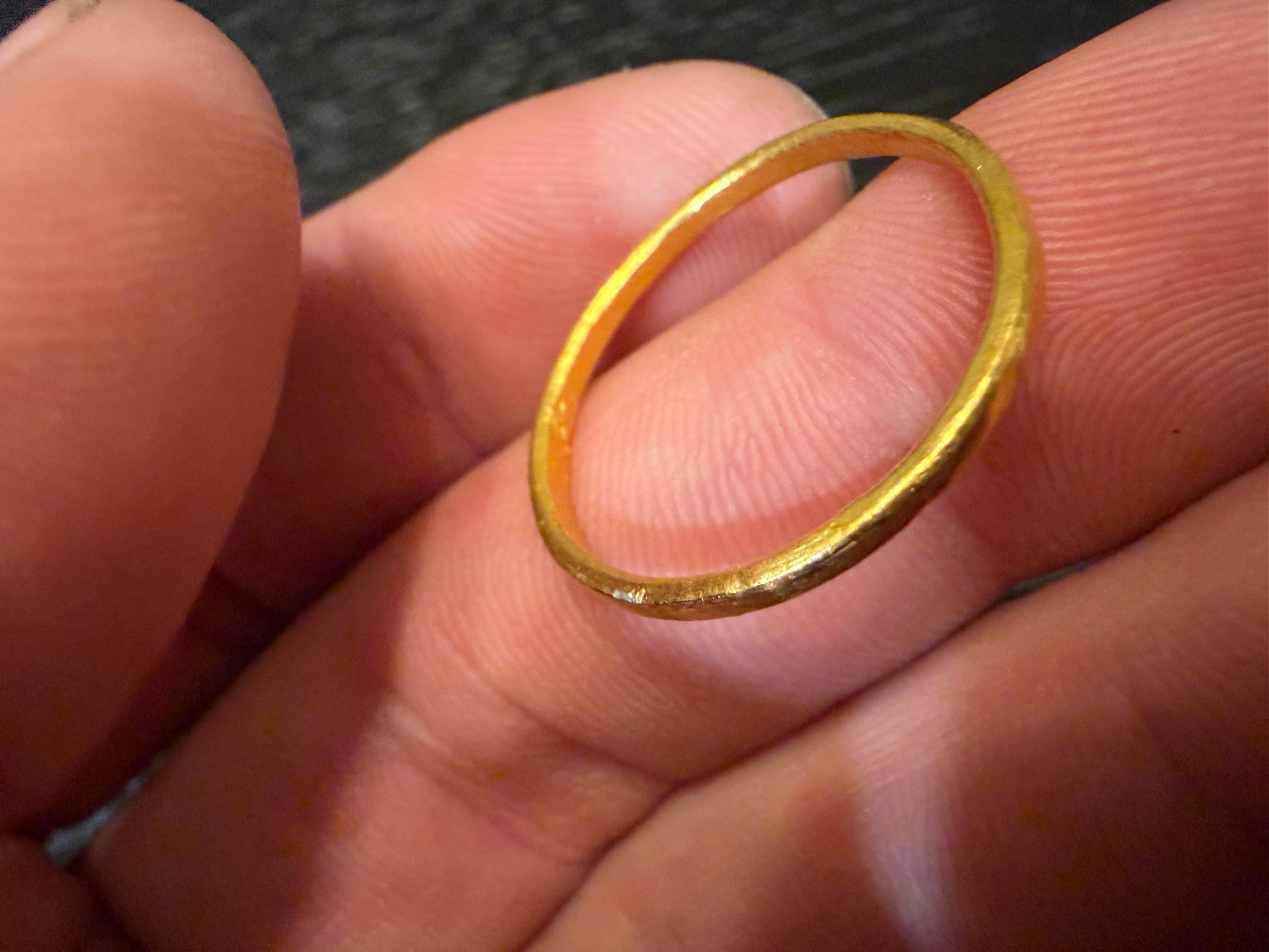 3-Gram Solid 24k Gold Handmade Ring. Rounded Look