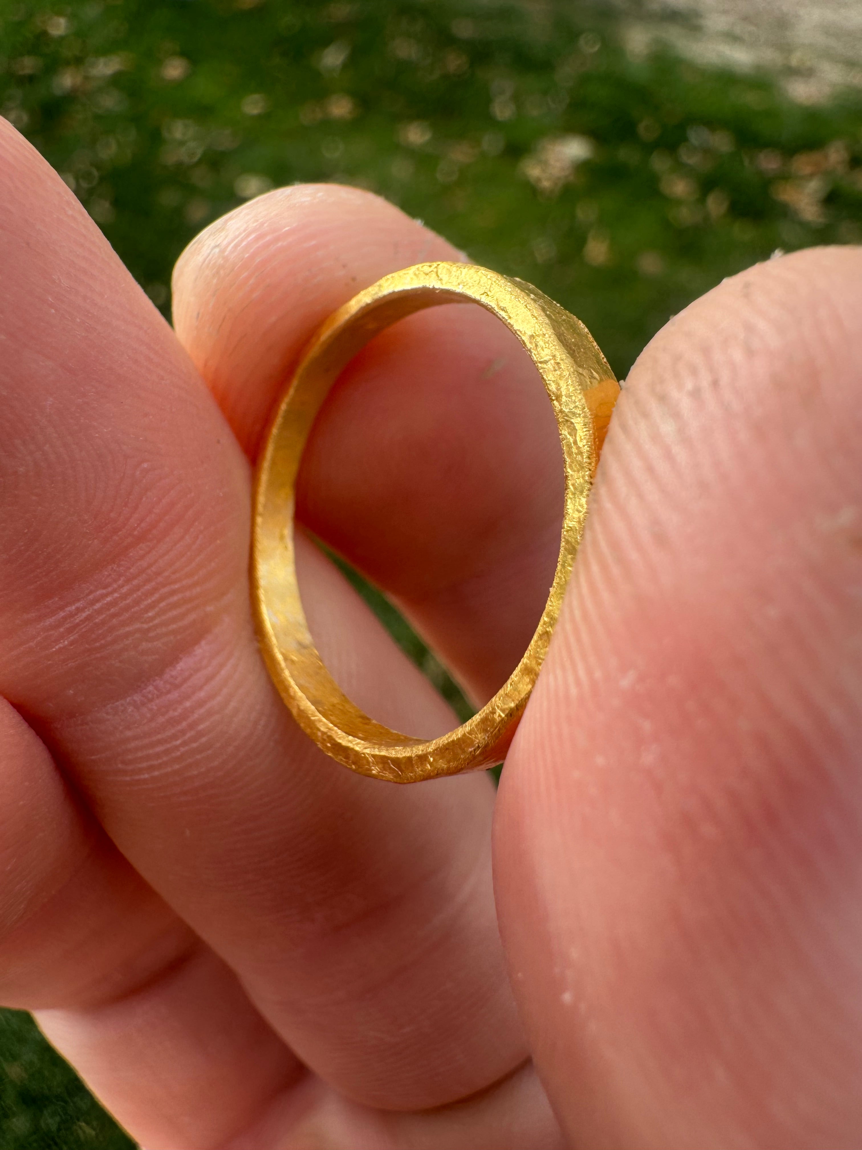 5-Gram Hammered 24k Pure Gold Band