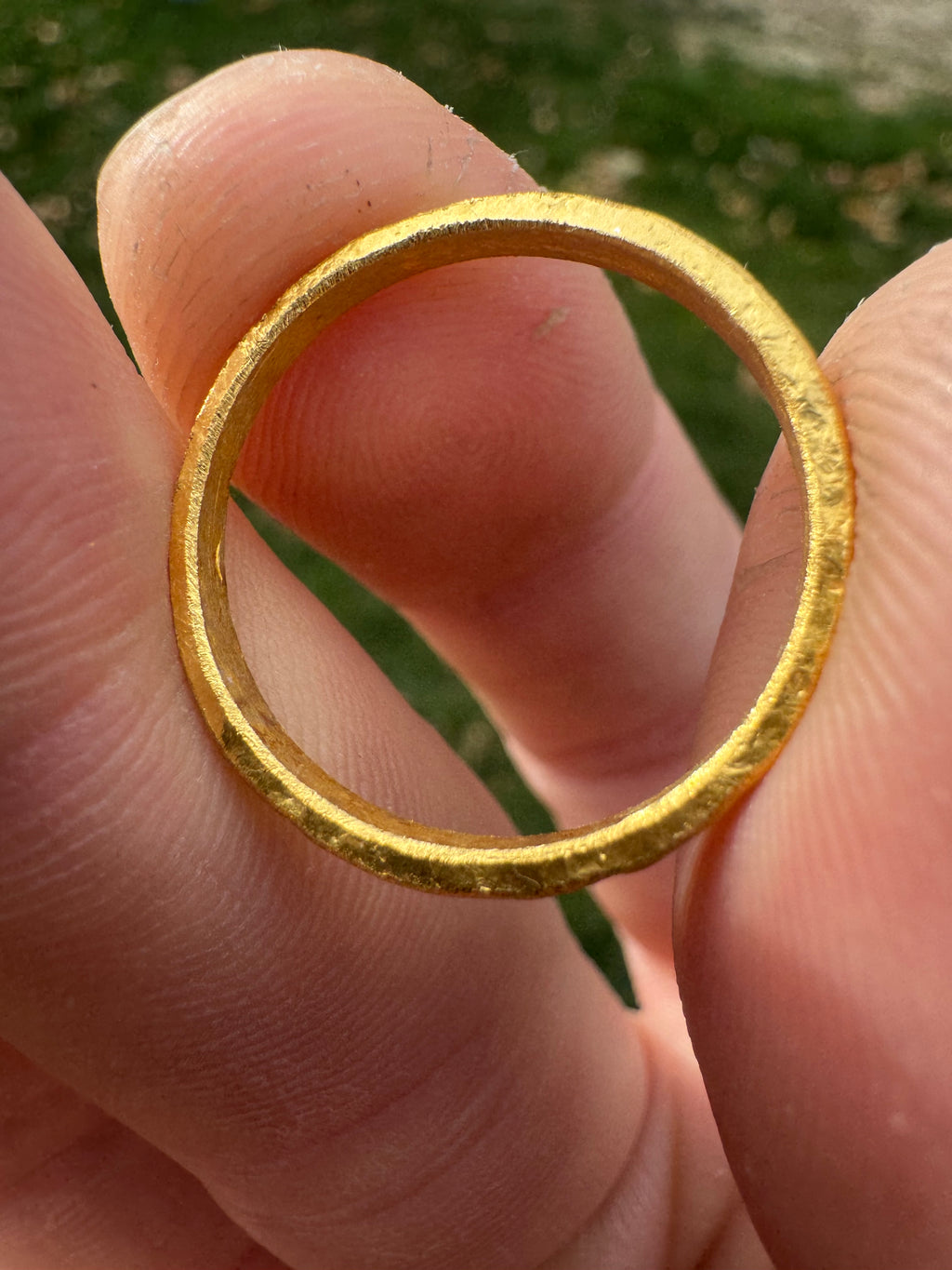 5-Gram Hammered 24k Pure Gold Band