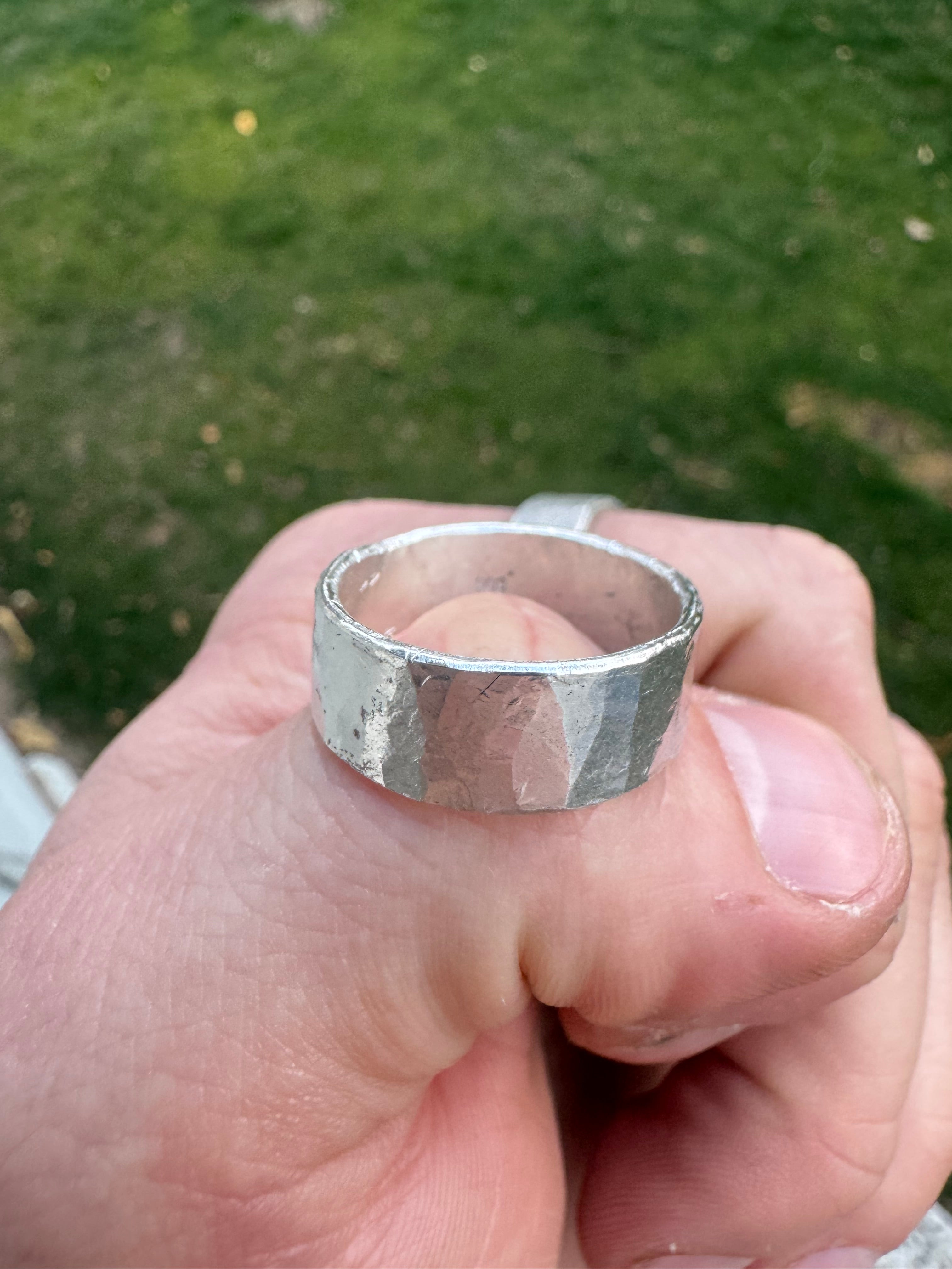 Hammered Pure .999 Silver Investment Ring – Hand-Forged from Raw Silver Ingot