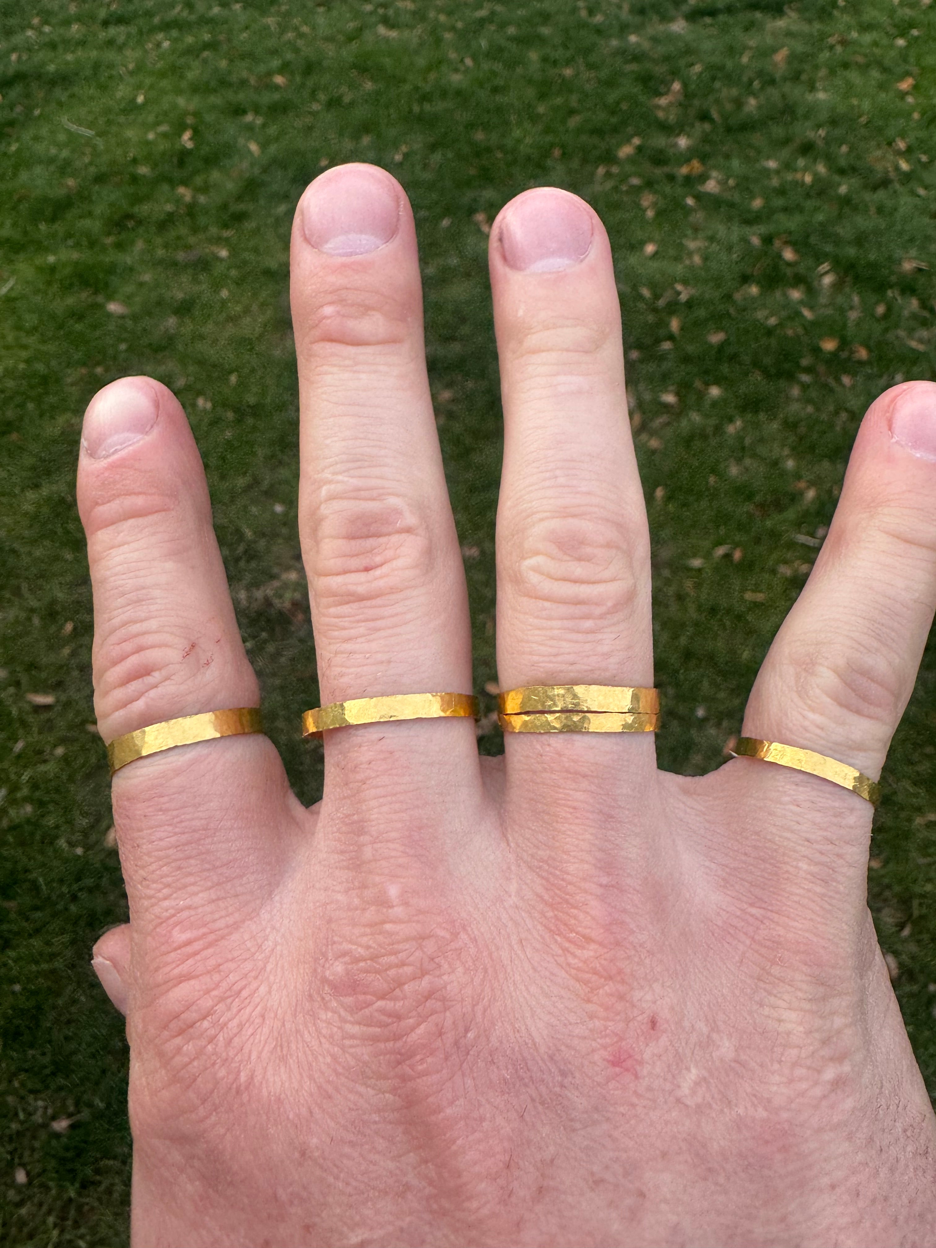 1-Gram Hammered 24k Pure Gold Band