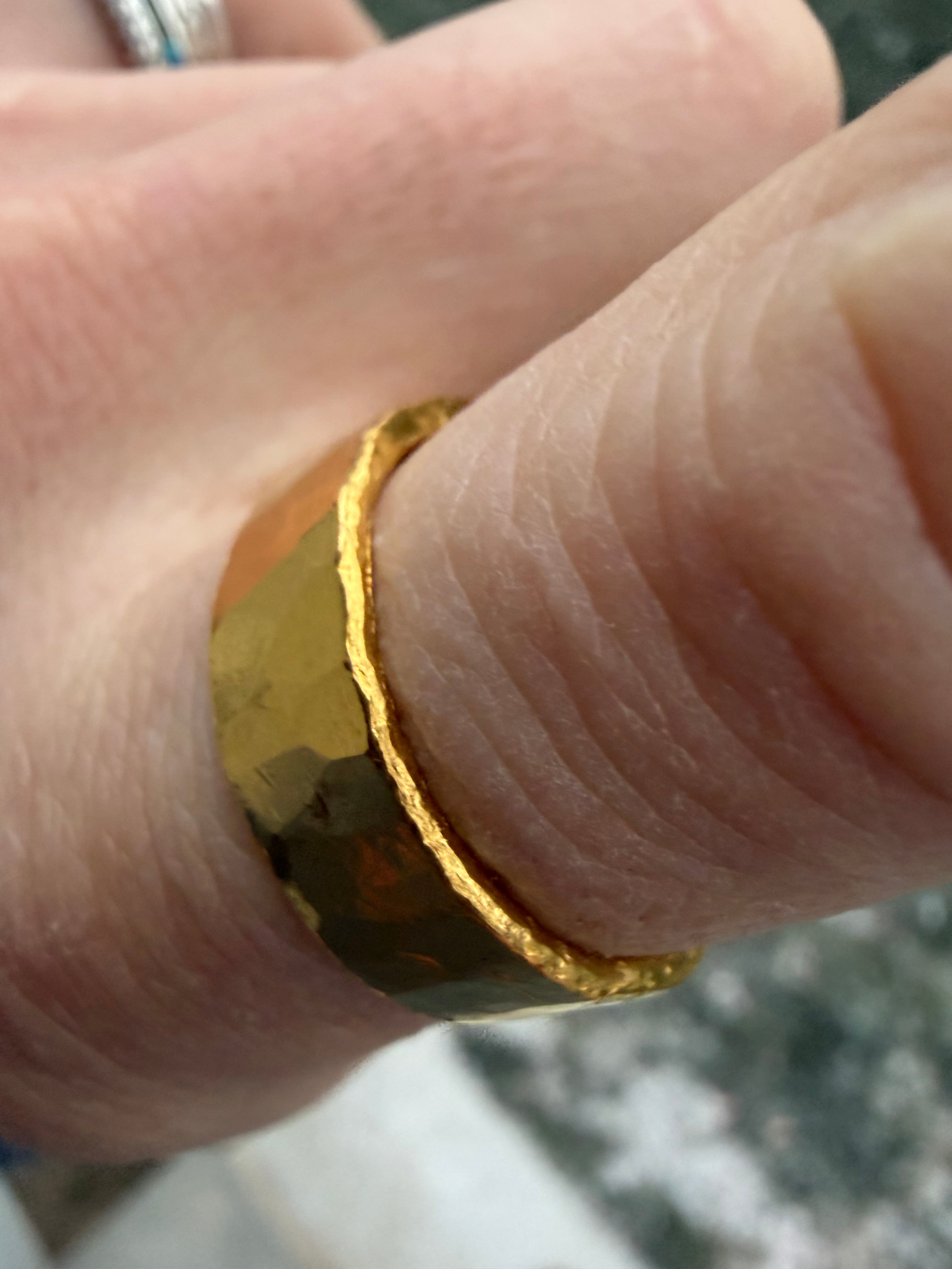15-Gram Hammered 24k Pure Gold Band