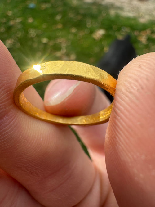 5-Gram Hammered 24k Pure Gold Band
