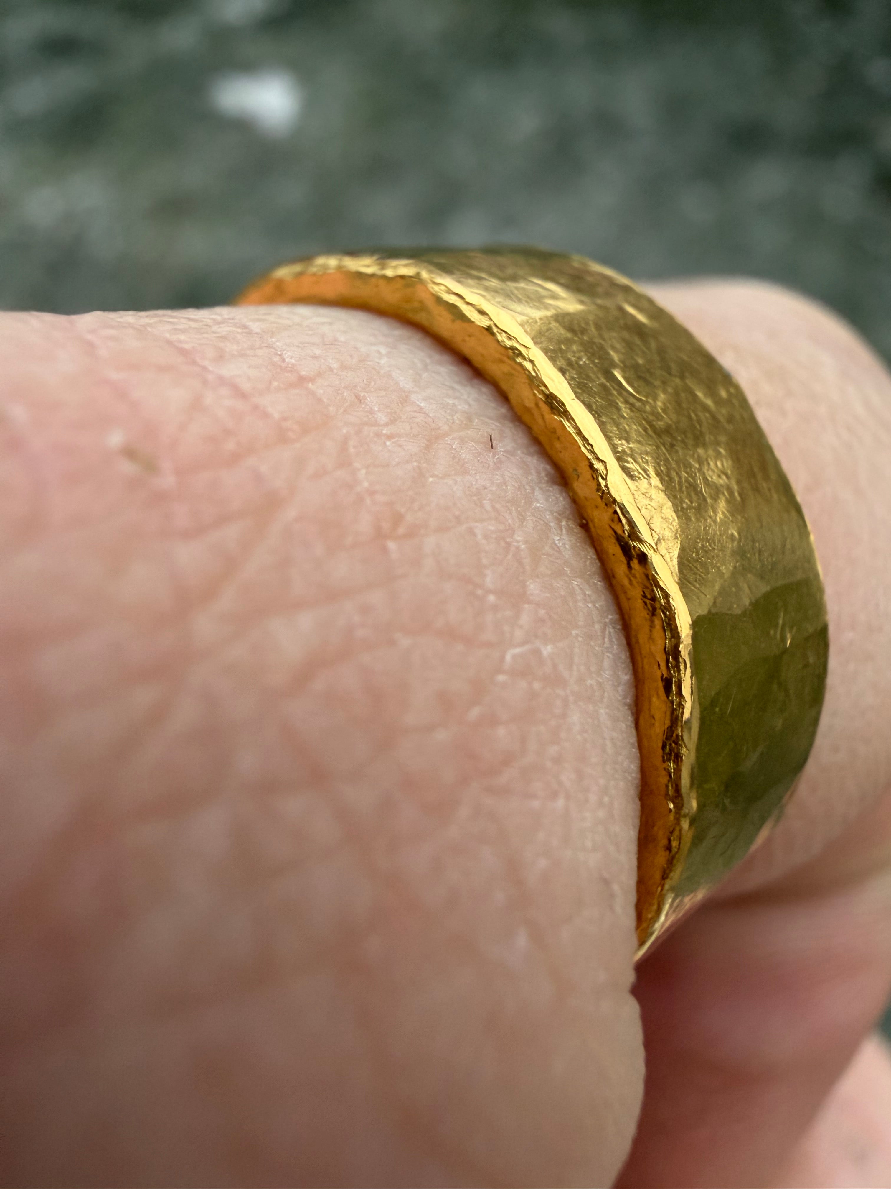 15-Gram Hammered 24k Pure Gold Band