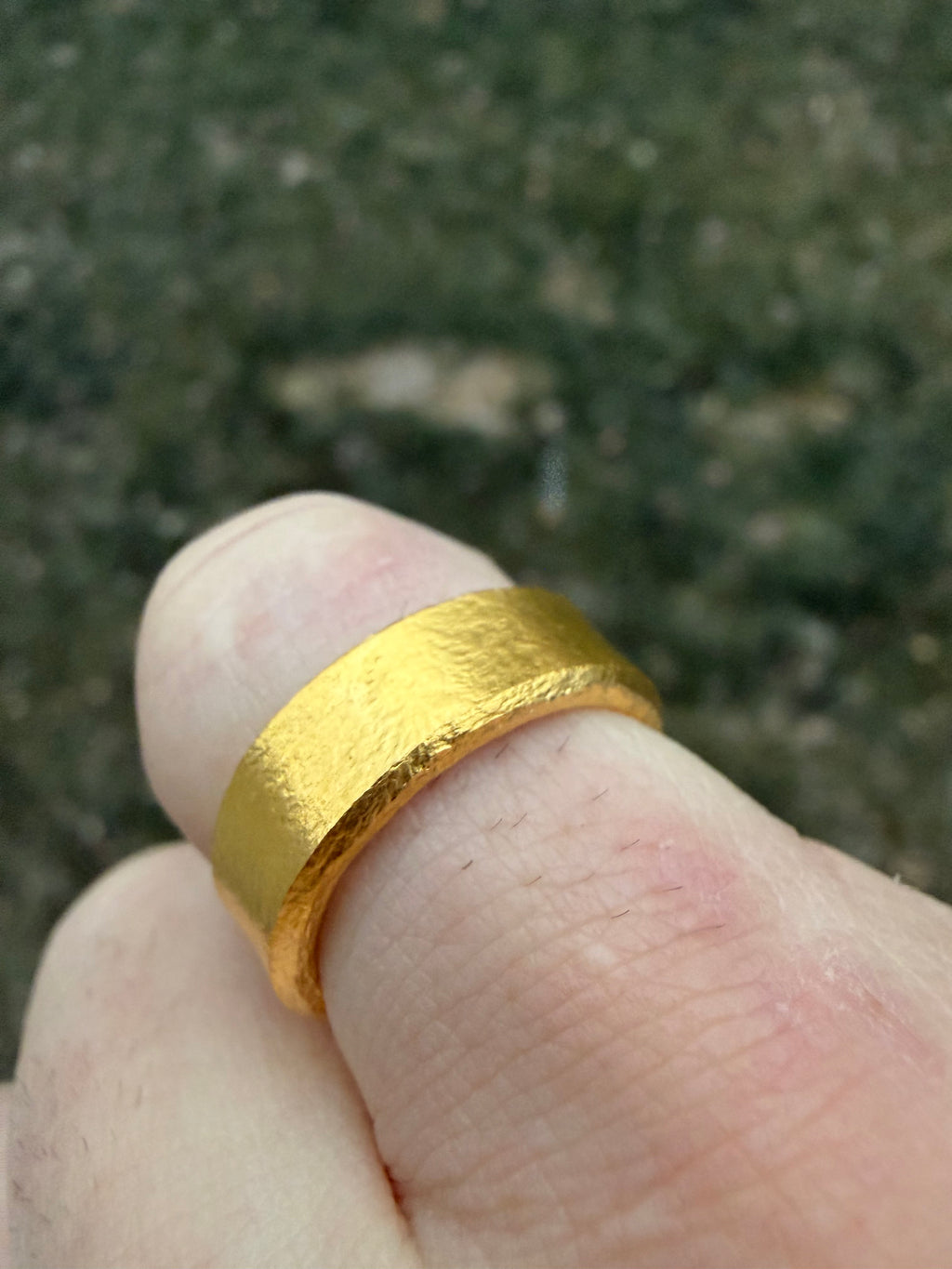 15-Gram Raw Look 24k Solid Gold Band