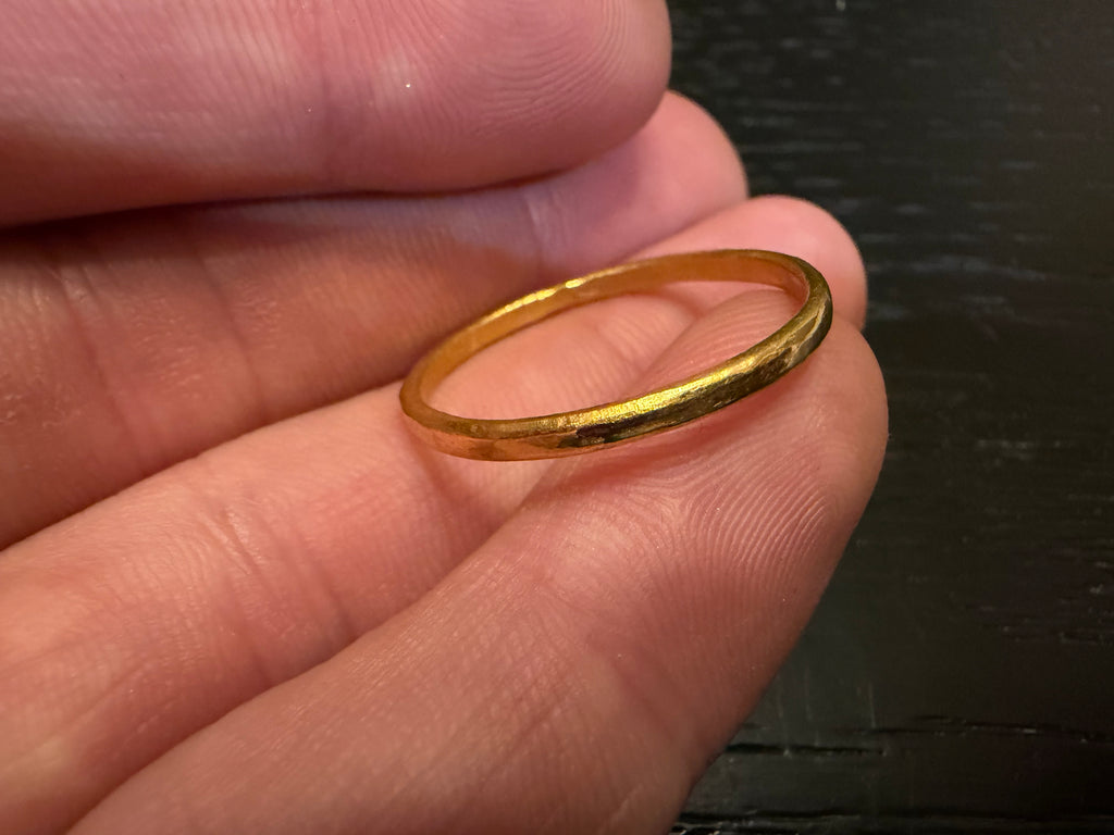 3-Gram Solid 24k Gold Handmade Ring. Rounded Look