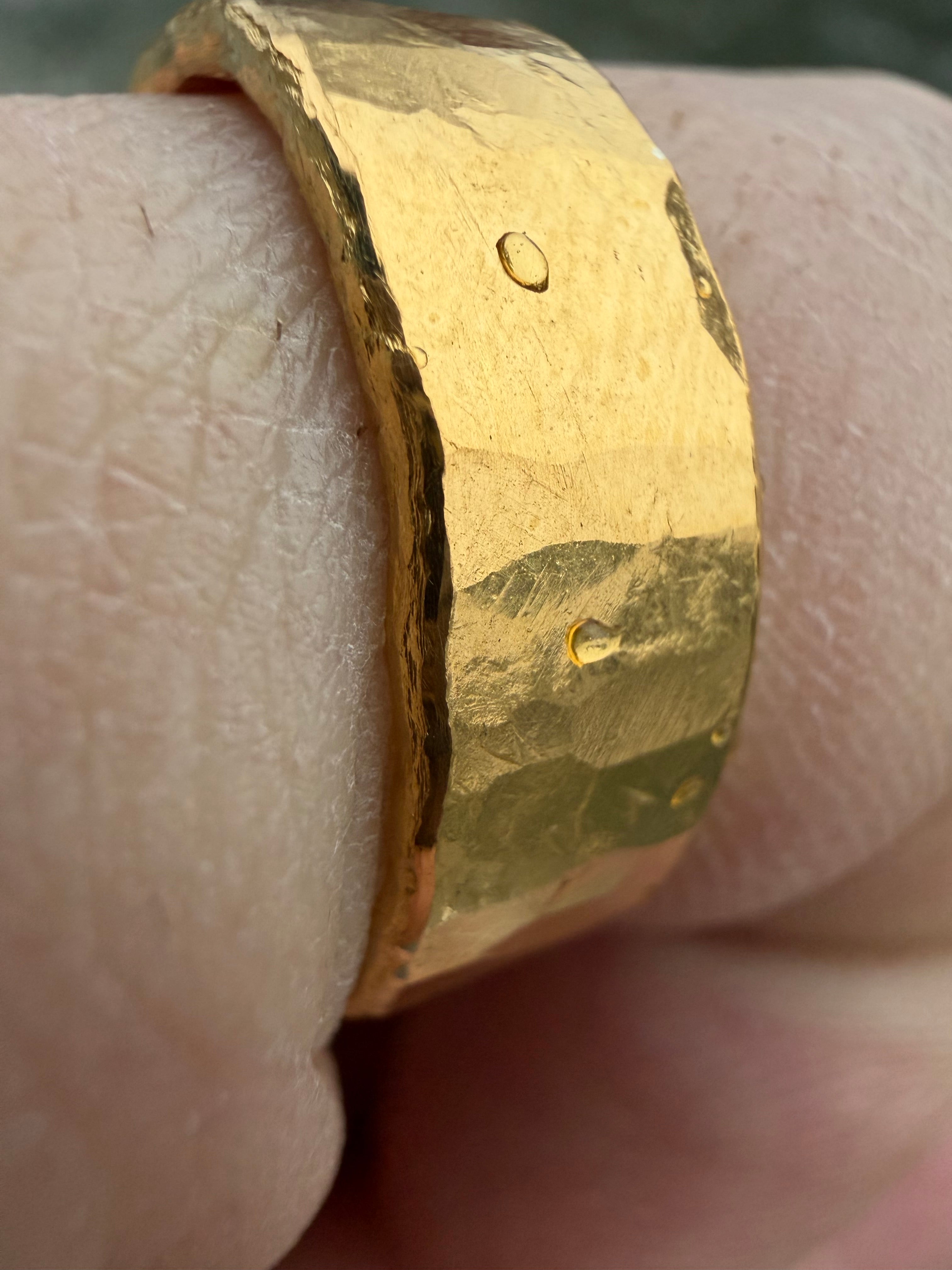 15-Gram Hammered 24k Pure Gold Band