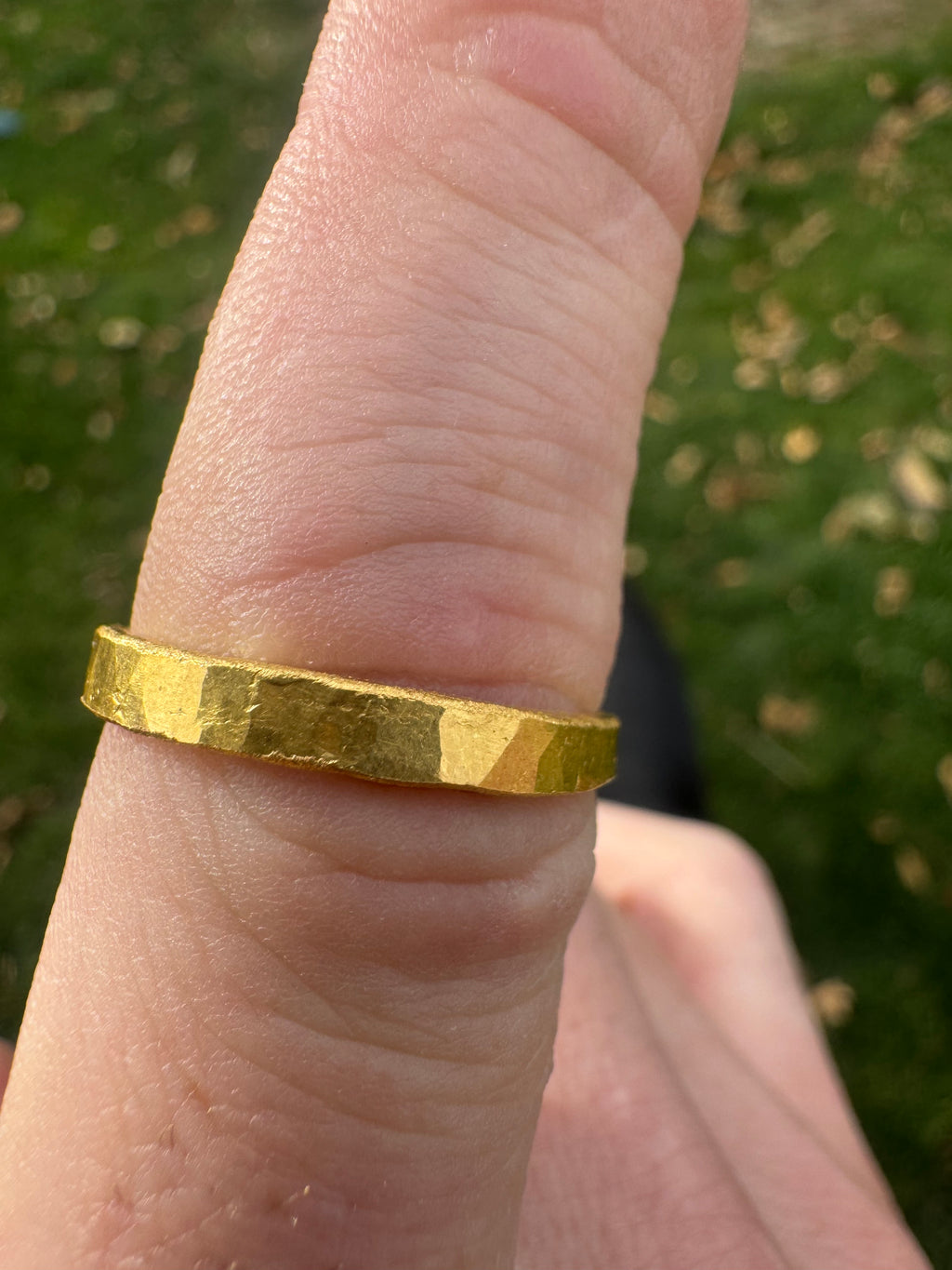 5-Gram Hammered 24k Pure Gold Band