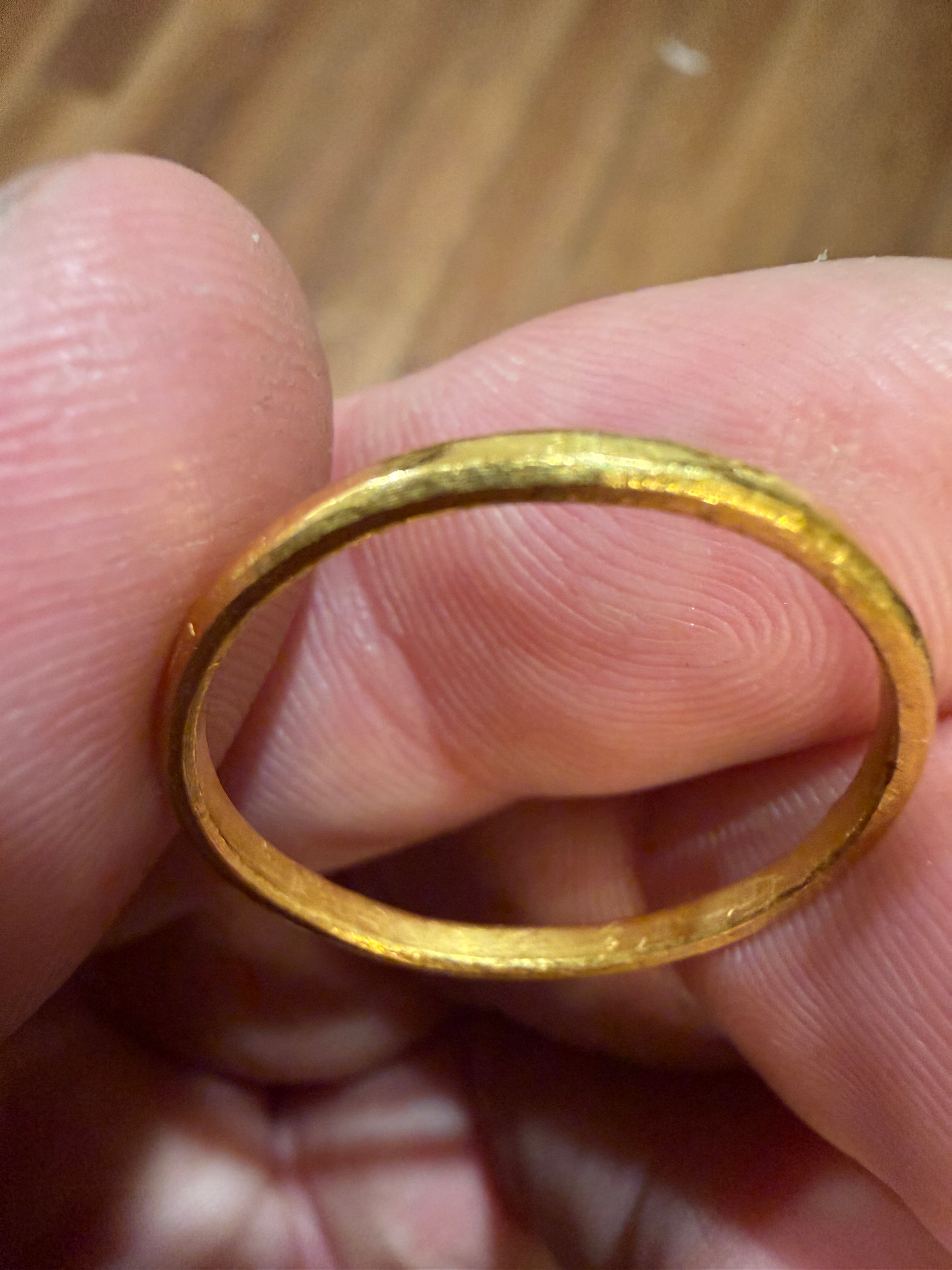 3-Gram Solid 24k Gold Handmade Ring. Rounded Look