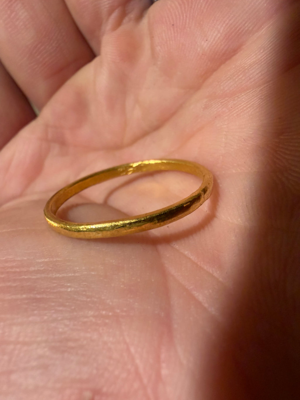 3-Gram Solid 24k Gold Handmade Ring. Rounded Look