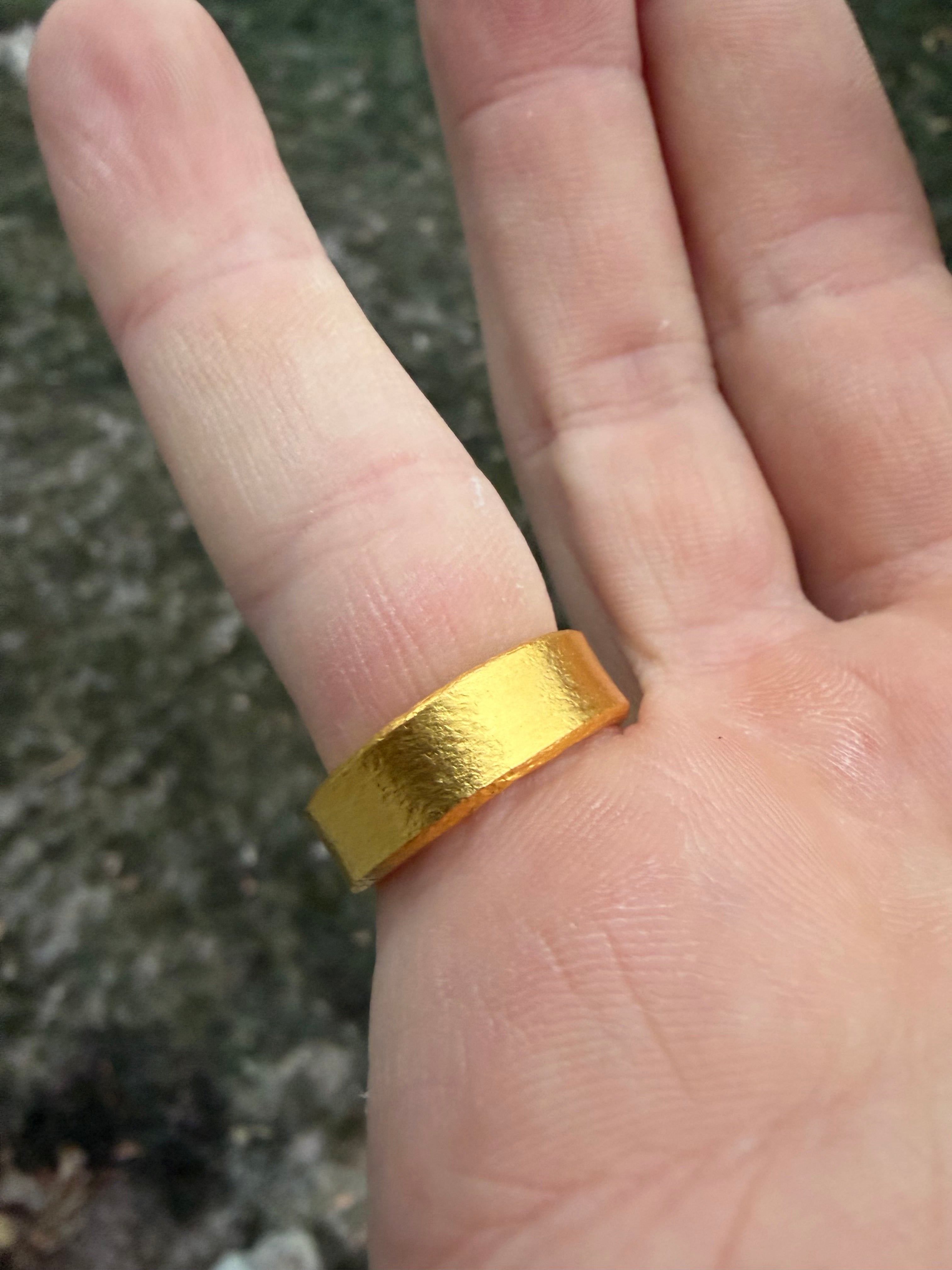 15-Gram Raw Look 24k Solid Gold Band